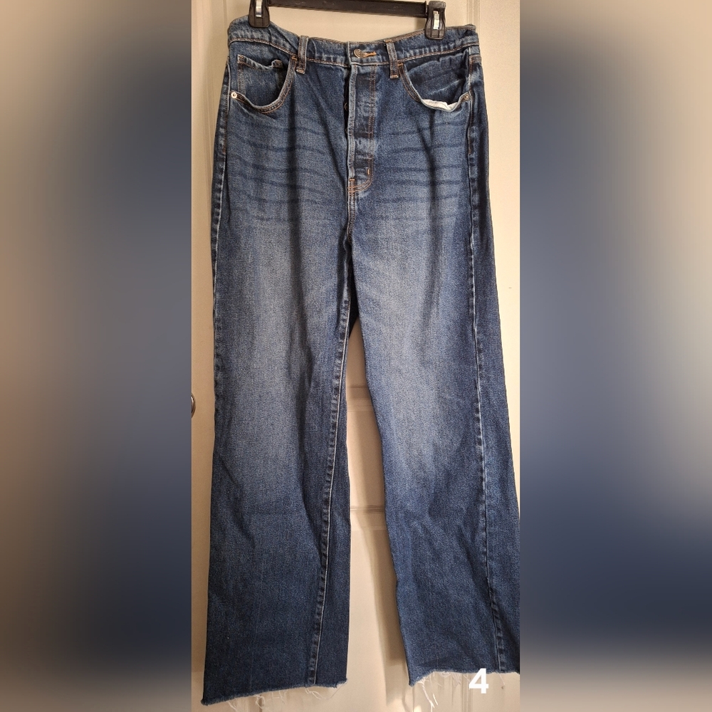 Cello Wide Leg WomensClassic Blue Denim Jeans Sz 13 Casual Boho Western Coastal